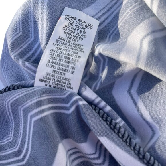 Karin Stevens Navy/White Chevron Knee Length Dress Size Large - Picture 6 of 10